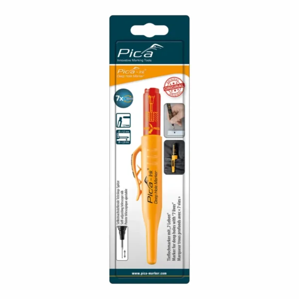 Маркер фірмовий з довгим носиком Pica-Ink Deep Hole Marker, 150/40 червоний