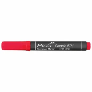 Маркер перманентний Pica 521/40 Classic Permanent Marker Chisel tip, зі скошеним носиком, червоний