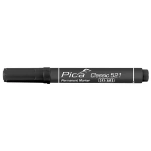 Маркер перманентний Pica 521/46, Classic Permanent Marker Chisel tip, зі скошеним носиком, чорний