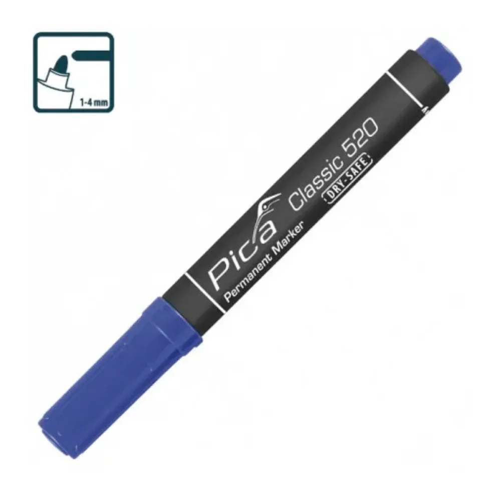 Маркер перманентний Pica 520/41 Classic Permanent Marker bullet tip, синій