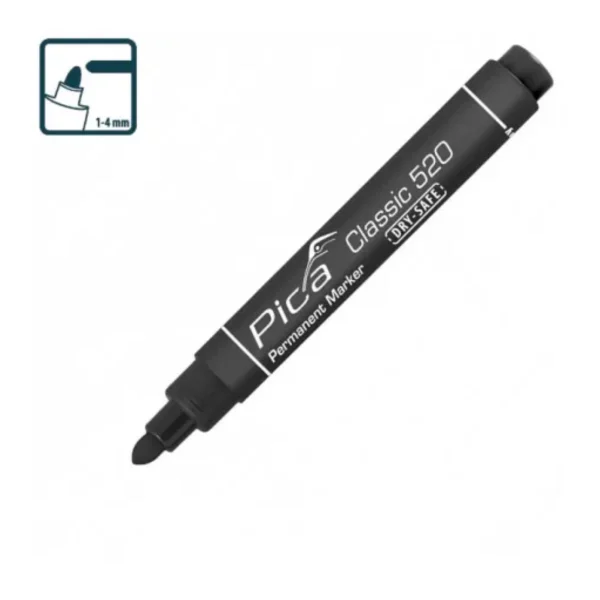 Маркер перманентний Pica Classic 520/46 Permanent Marker bullet tip, чорний