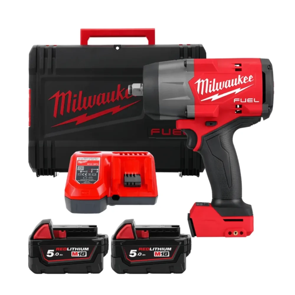 Гайковерт акумуляторний 1/2" MILWAUKEE, M18 FHIW2F12-502X, 2034Нм, (зарядний пристрій M12-18FC, 2 акумулятори М18 В5 5Аг, HDкейс
