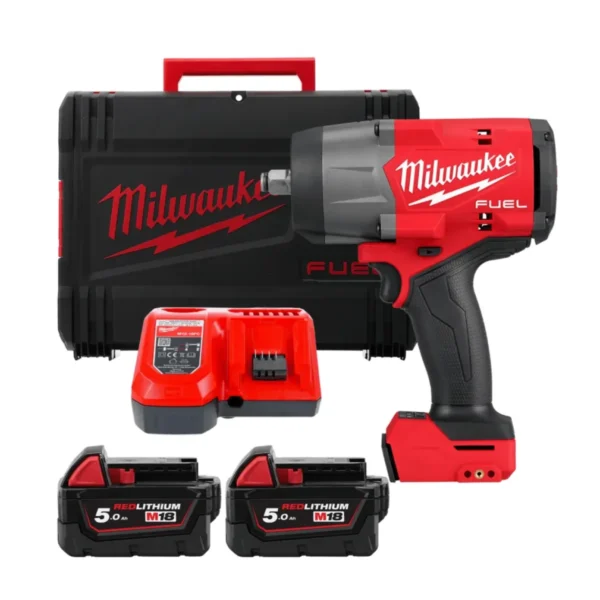 Гайковерт акумуляторний 1/2″ MILWAUKEE, M18 FHIW2F12-502X, 2034Нм, (зарядний пристрій M12-18FC, 2 акумулятори М18 В5 5Аг, HDкейс
