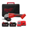 Шліфмашина кутова акумуляторна безщіткова MILWAUKEE, M18 BLSAG125X-402X, 800Вт, діаметр 125мм (зарядний.пристрій М12-18 С, 2 аку