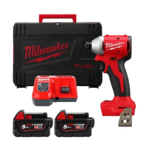 Шуруповерт ударний акумуляторний безщітковий 1/4" HEX MILWAUKEE, M18 BLIDR-502X, 190Нм (зарядний пристрій M12-18 FC, 2 акумулято