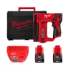 Степлер акумуляторний MILWAUKEE, M12 BST-202X (зарядний пристрій С12 С, 2 акумулятори М12 В2 2Аг, кліпса для ременя, HD кейс)