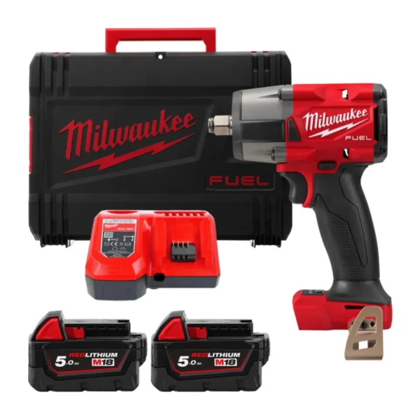 Гайковерт акумуляторний безщітковий MILWAUKEE 1/2″ (881 Нм) M18 FMTIW2F12-502X, з фрикційним кільцем, (зарядний пристрій M12-18