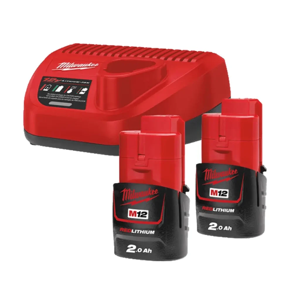 Енергокомплект Li-Ion MILWAUKEE, M12 NRG-202 (зарядний пристрій С12, 2 акумулятори В2 2Аг, картонне пакуванння)