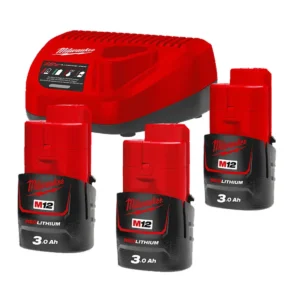 Енергокомплект Li-Ion MILWAUKEE, M12 NRG-303 (зарядний.пристрій С12 С, 3 акумумулятори М12 В3 3Аг, картонне пакуванння)