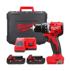 Дриль-шуруповерт акумуляторний безщітковий MILWAUKEE, M18 BLDDRC-202C, 60,5Нм (зарядний пристрій М12-18 С, 2 акумулятори М18 В2