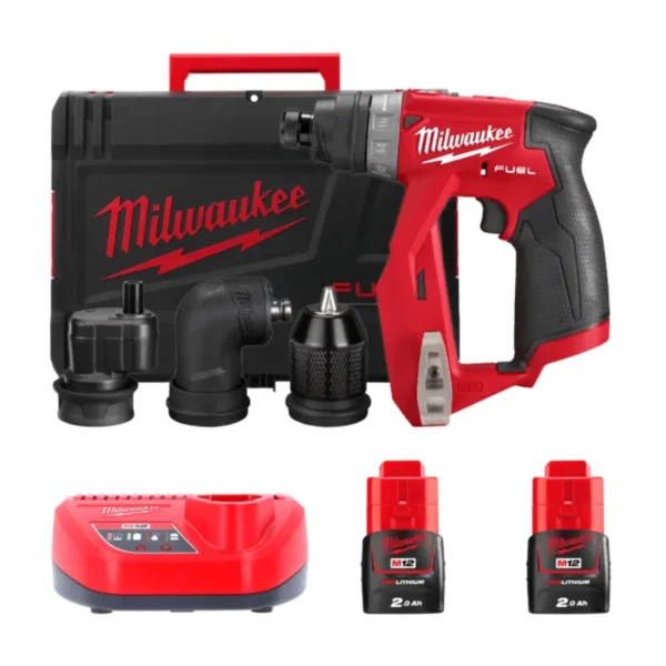 Дриль-шуруповерт акумуляторний безщітковий MILWAUKEE, M12 FDDXKIT-202X, 34Нм (зарядний пристрій С12 С, 2 акумулятор М12 В2 2Аг,