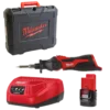 Паяльник акумуляторний MILWAUKEE, M12 SI-201C (зарядний пристрій С12 С, 1 акумулятор М12 В2 2Аг, жало, кейс)