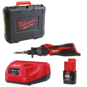 Паяльник акумуляторний MILWAUKEE, M12 SI-201C (зарядний пристрій С12 С, 1 акумулятор М12 В2 2Аг, жало, кейс)