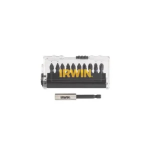 Біти IMPACT PRO 1/4"/25мм, комплект 10шт: PZ1x2 / PZ2x5 / PZ3x2 + тримач, IRWIN