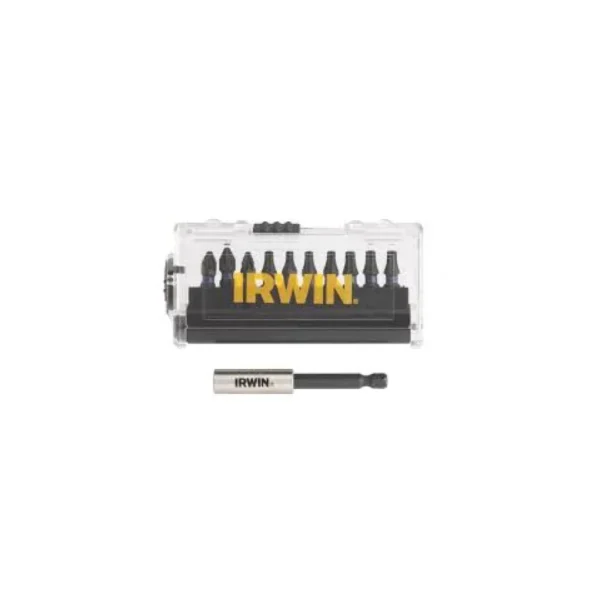 Біти IMPACT PRO 1/4″/25мм, комплект 10шт: PZ2x4 / PH2x4 / T20 +  тримач, IRWIN
