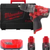 Дриль-шуруповерт з ударом акумуляторний безщітковий MILWAUKEE, M12 FPDX-202X, 37Нм (зарядний пристрій С12 С, 2 акумулятори М12 В