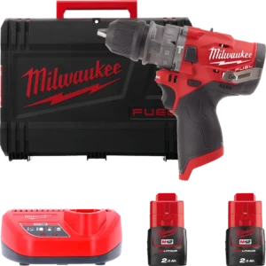 Дриль-шуруповерт з ударом акумуляторний безщітковий MILWAUKEE, M12 FPDX-202X, 37Нм (зарядний пристрій С12 С, 2 акумулятори М12 В