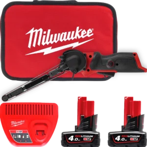 Шліфмашина стрічкова акумуляторна безщіткова MILWAUKEE, M12 FBFL13-402B, 13мм (зарядний пристрій С12 С, 2 акумулятори М12 В4 4Аг