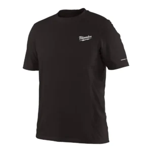 Футболка MILWAUKEE, WWSSBL-XL дихаюча з коротким рукавом, чорна (розмір XL)