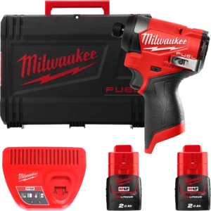 Шуруповерт ударний акумуляторний безщітковий 1/4'' HEX MILWAUKEE, M12 FID2-202Х, 170Нм (зарядний пристрій С12 С, 2 акумулятори М