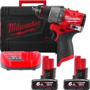 Дриль-шуруповерт з ударом акумуляторний безщітковий MILWAUKEE, M12 FPD2-602X, 45Нм (зарядний пристрій С12 С, 2 акумулятори М12 В