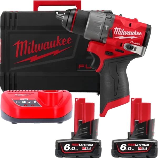 Дриль-шуруповерт з ударом акумуляторний безщітковий MILWAUKEE, M12 FPD2-602X, 45Нм (зарядний пристрій С12 С, 2 акумулятори М12 В