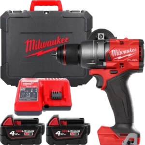Дриль-шуруповерт акумуляторний безщітковий MILWAUKEE, M18 FDD3-402C, 158Нм (зарядний пристрій М12-18 С, 2 акумулятори М18 В4 4Аг