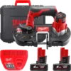 Пила стрічкова акумуляторна MILWAUKEE, M12 BS-402C (зарядний пристрій С12 С, 2 акумулятори М12 В4 4Ач, полотно, кейс)
