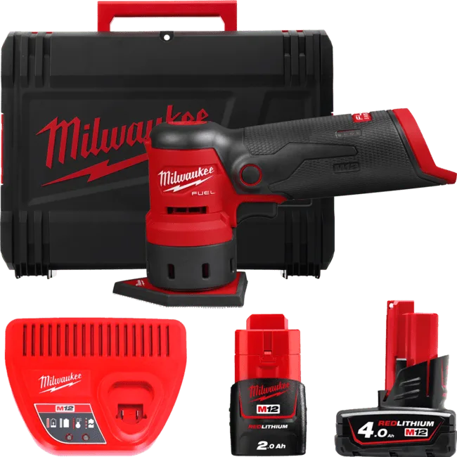 Шліфмашина вібраційна акумуляторна безщіткова MILWAUKEE, M12 FDSS-422X (зарядний пристрій С12 С, 1 акумулятор М12 В2 2Аг, 1 акум
