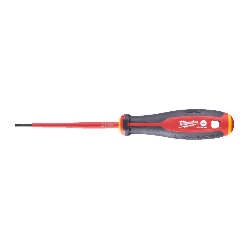 Викрутка з тригранною рукояткою ізольована VDE MILWAUKEE, SL 0,5 х 3,0 х 100 мм