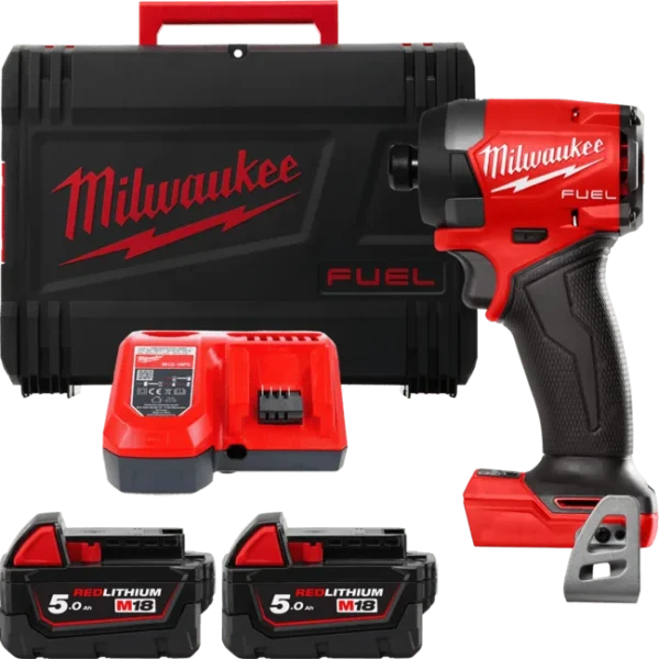 Шуруповерт ударний акумуляторний безщітковий MILWAUKEE, M18 FID3-502X, 226Нм (зарядний пристрій M12-18 FC, 2 акумулятори М18 В5
