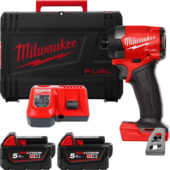 Шуруповерт ударний акумуляторний безщітковий MILWAUKEE, M18 FID3-502X, 226Нм (зарядний пристрій M12-18 FC, 2 акумулятори М18 В5