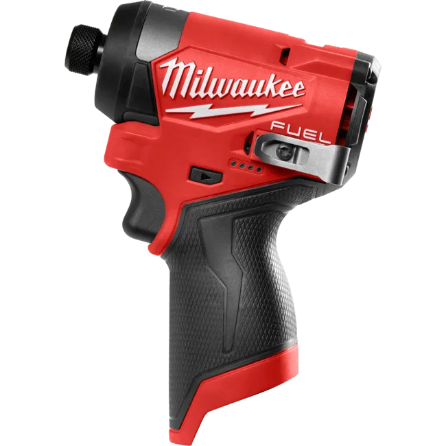 Шуруповерт ударний акумуляторний безщітковий 1/4'' HEX MILWAUKEE, M12 FID2-0, 170Нм (каркас, кліпса для реміня, тримач для біт,