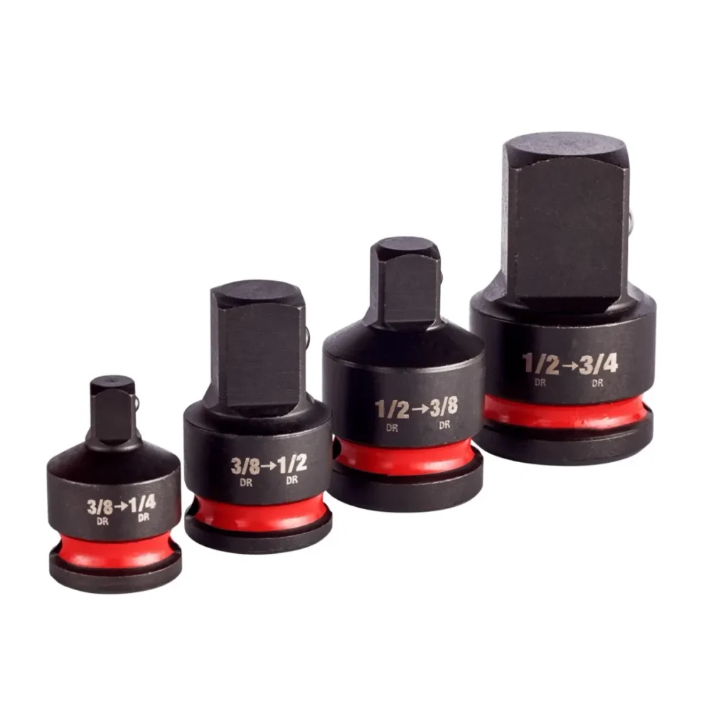 Набір перехідників ударних ShW 3/8"-1/4"; 3/8"-1/2"; 1/2"-3/8"; 1/2"-3/4" MILWAUKEE, (4шт)