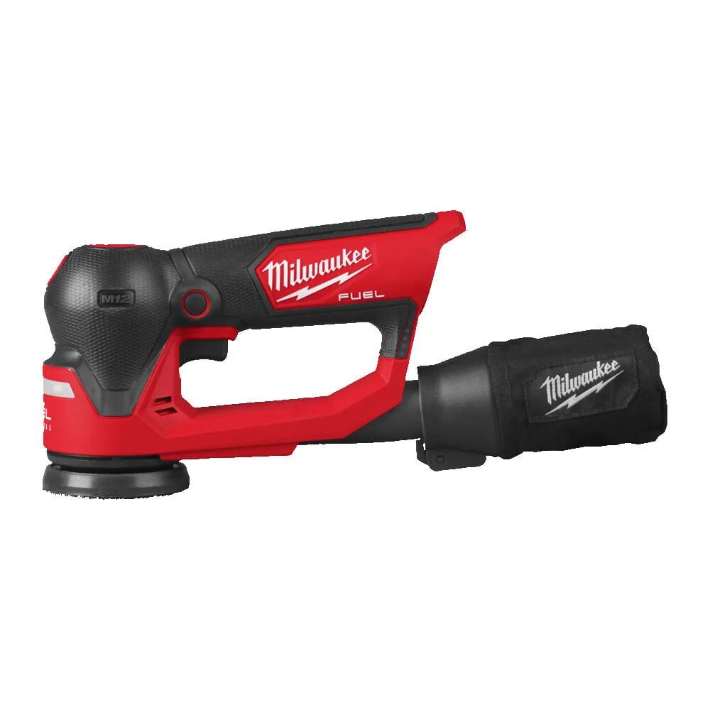 Шліфмашина ексцентрикова акумуляторна безщіткова MILWAUKEE, M12 FSDR75-0B, діаметр 75мм (каркас, пилозбірник, картонне пакування