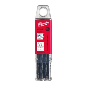 Свердло по металу HSS-R MILWAUKEE DIN338, діаметр 5,5х93х57мм, (10шт), пластикова коробка