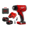 Термоповітродувка акумуляторна MILWAUKEE, M18 BHG-502C (зарядний пристрій M12-18 FC, 2 акумулятори М18 В5 5Аг, аксесуари, кейс)