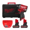 Гайковерт акумуляторний безщітковий 1/2'' MILWAUKEE, M12 FCIWF12G3-502X, 746Нм, з кільцем (зарядний пристрій С12 С, 2 акумулятор
