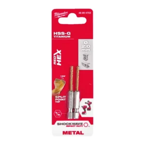 Свердло по металу RedHEX SHOCKWAVE HSS-TiN MILWAUKEE, діаметр 2,0х59,5х17мм, (2шт)