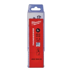 Свердло по металу THUNDERWEB HSS-G MILWAUKEE DIN338, діаметр 11,5x142х94мм, (5шт), пластикова коробка