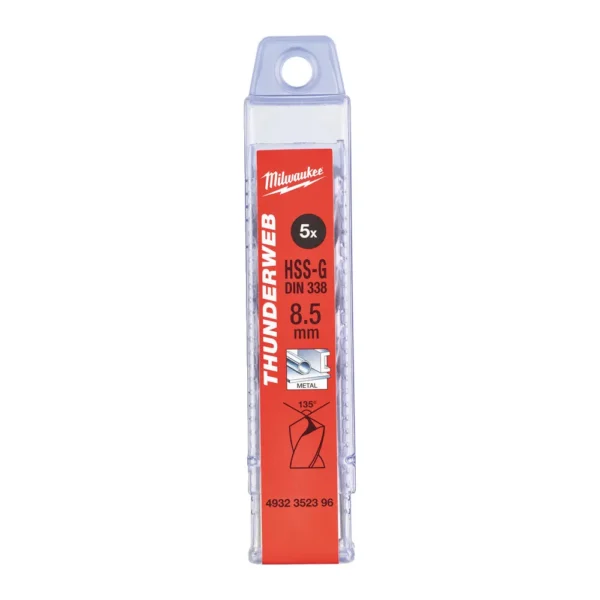 Свердло по металу THUNDERWEB HSS-G MILWAUKEE DIN338, діаметр 7,5×109х69мм, (5шт), пластикова коробка