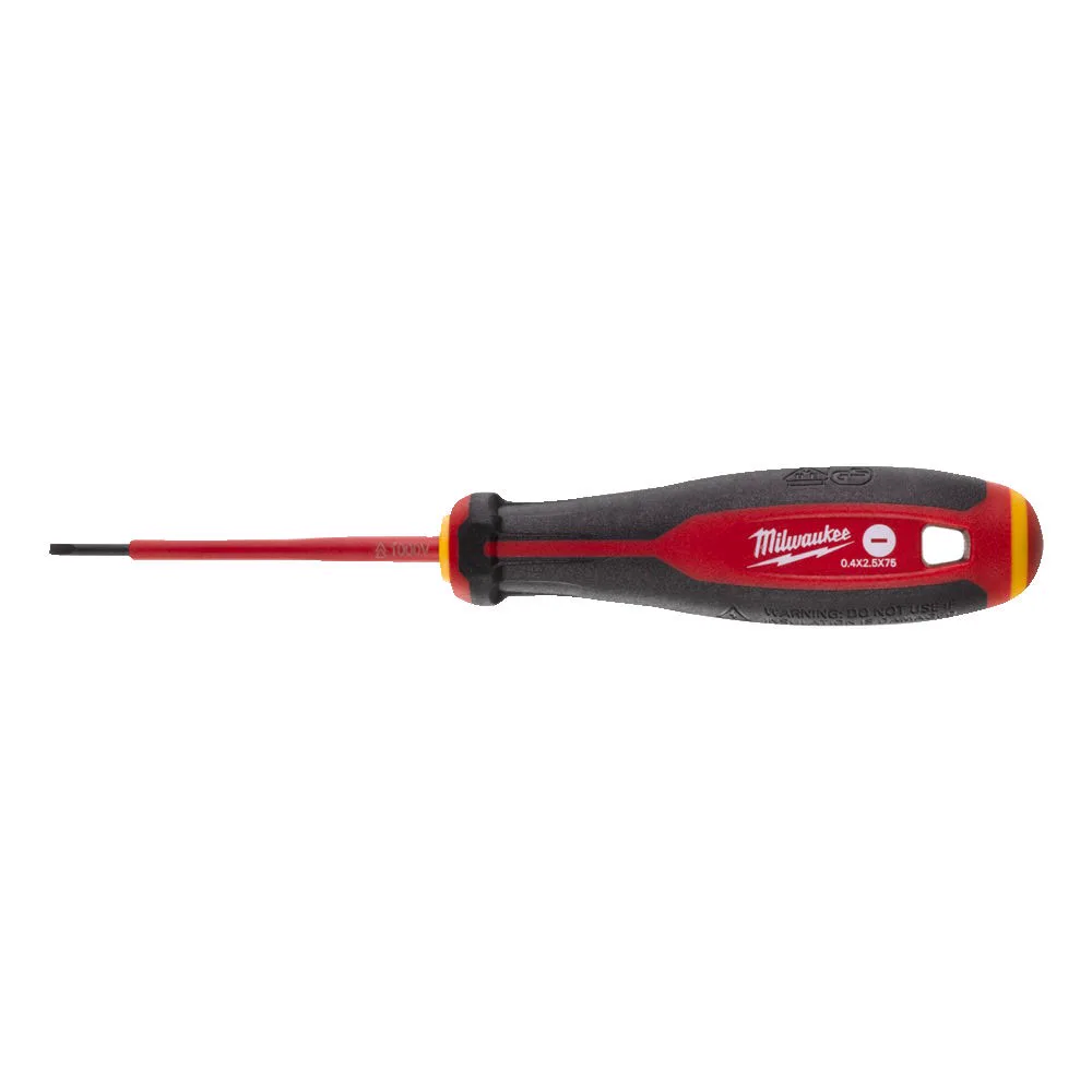 Викрутка з тригранною рукояткою ізольована VDE MILWAUKEE, SL 0,4х2,5х75