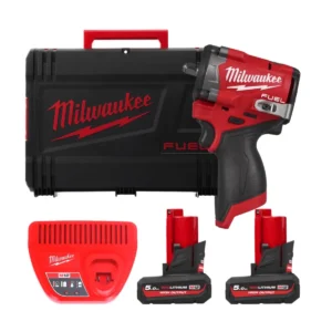 Гайковерт акумуляторний безщітковий 3/8'' MILWAUKEE, M12 FCIWF38G3-502X, 745Нм, з кільцем (зарядний пристрій С12 С, 2 акумулятор