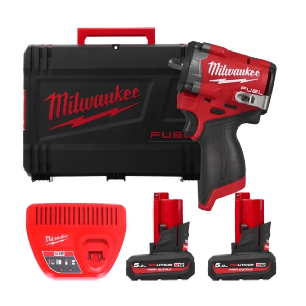 Гайковерт акумуляторний безщітковий 3/8” MILWAUKEE, M12 FCIWF38G3-502X, 745Нм, з кільцем (зарядний пристрій С12 С, 2 акумулятор