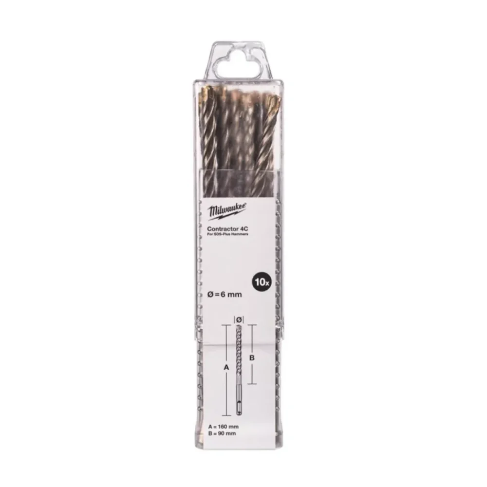 Бур SDS-PLUS 4C Contractor MILWAUKEE, O8х160мм, (10шт)