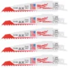 Полотно для шабельних пил AX FANG TIP MILWAUKEE, 150х5,0мм, (5шт), (деревина з цвяхами)