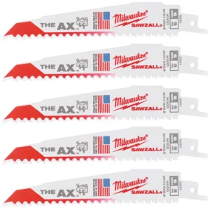 Полотно для шабельних пил AX FANG TIP MILWAUKEE, 150х5,0мм, (5шт), (деревина з цвяхами)