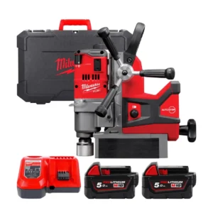 Дриль на магнітній станині безщітковий акумуляторний MILWAUKEE, M18 FMDP-502C (зарядний пристрій М12-18 FC, 2 акумулятори М18 В5