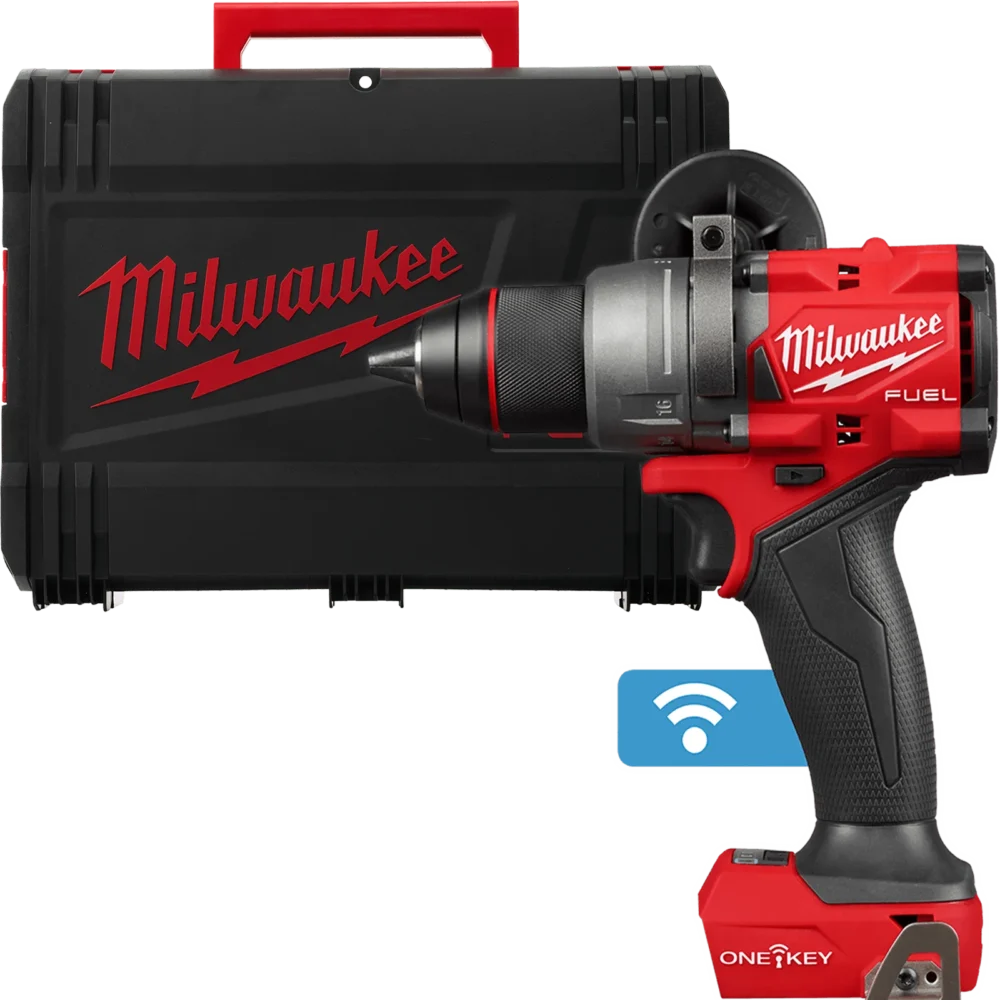 Дриль-шуруповерт з ударом акумуляторний безщітковий MILWAUKEE, M18 ONEPD3-0X, 158Нм (каркас, кліпса для ременя, бічна ручка, HDк