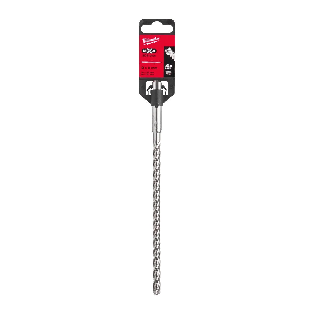 Бур SDS-PLUS MX4 MILWAUKEE, діаметр 8,0х215х150мм